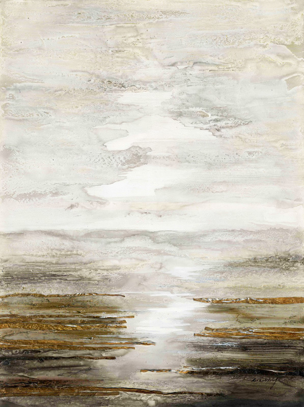 DY106 Wall décor art oil on canvas abstract silver and brown tones